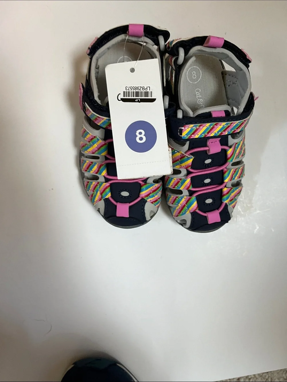 Cat & Jack Orange Strappy Girls Sandals & Multicolor Closed-Toe Sport Sandals